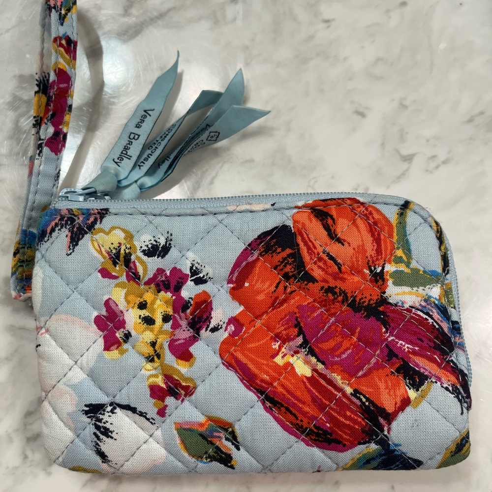 Vera Bradley sea air floral double zip id